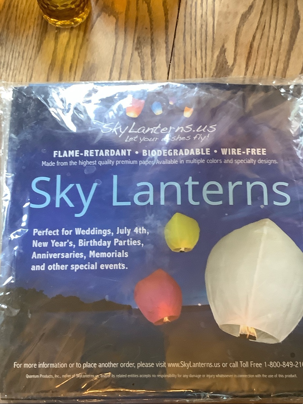 Sky Lanterns Blue Biodegradable Celebration Lanterns
